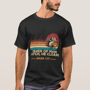 Retro geloof gebaseerd Jezus maakte mij een visser T-shirt