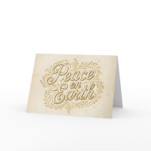 Retro geloof script Vrede op aarde kerstmis