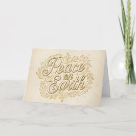 Retro geloof script Vrede op aarde kerstmis Feestdagen Kaart