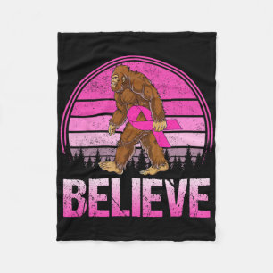 Retro gelooft in borstkanker Bigfoot en roze lint Fleece Deken