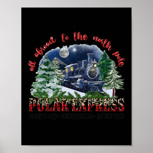 Retro gelooft trein Noordpool Polar Express alle A Poster (Voorkant)