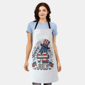 Retro Gelukkig 4 juli Patriottische Hoed Vector De Schort (Gedragen)