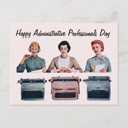 Retro Gelukkig Administratieve Professionals Dag Briefkaart (Voorkant)