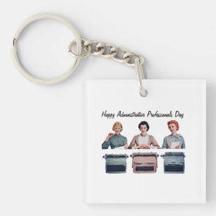 Retro Gelukkig Administratieve Professionals Dag  Sleutelhanger
