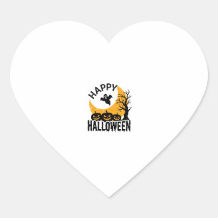 Retro Gelukkig Halloween Geest Pompoen Shirt Ontwe Hart Sticker