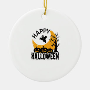 Retro Gelukkig Halloween Geest Pompoen Shirt Ontwe Keramisch Ornament