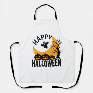 Retro Gelukkig Halloween Geest Pompoen Shirt Ontwe Schort