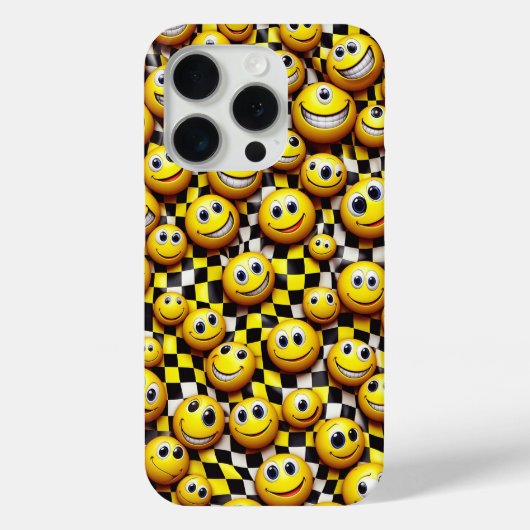 Retro Gelukkig Smiley Face Hoesje - Golvend Geel (Achterkant)
