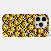 Retro Gelukkig Smiley Face Hoesje - Golvend Geel (Achterkant (horizontaal))