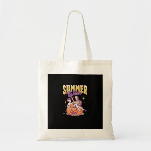 Retro Gelukkig Summerween Grappig Frankenstein Mon Tote Bag (Voorkant)