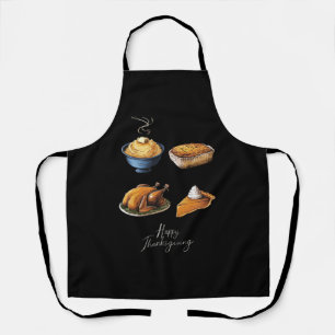 Retro Gelukkig Thanksgiving Herfst Pompoentaart Schort