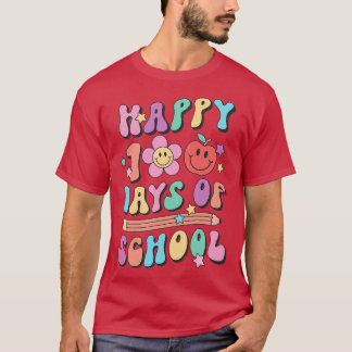 Retro Gelukkige 100 dagen van Schoolgift T-shirt
