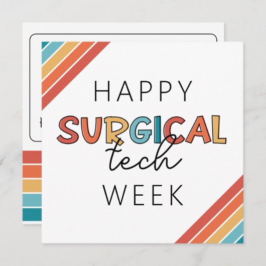 Retro Gelukkige Chirurgische Techweek Bedankkaart (Voorkant / Achterkant)