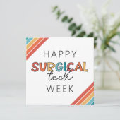 Retro Gelukkige Chirurgische Techweek Bedankkaart (Staand voorkant)