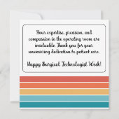 Retro Gelukkige Chirurgische Techweek Bedankkaart (Achterkant)