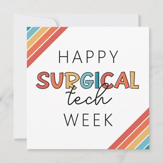 Retro Gelukkige Chirurgische Techweek Bedankkaart (Voorkant)