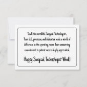 Retro Gelukkige Chirurgische Techweek Douane Bedankkaart (Achterkant)