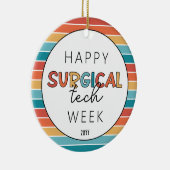 Retro Gelukkige Chirurgische Techweek Keramisch Ornament (Rechts)