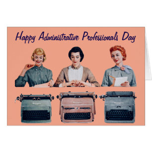 Retro Gelukkige Dag voor Administratieve Professio