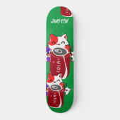 retro gelukkige drie katten met cola persoonlijk skateboard (Voorkant)