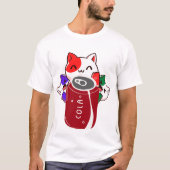 retro gelukkige drie katten met cola t-shirt (Voorkant)