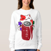 retro gelukkige drie katten met cola trui (Voorkant)