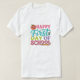 Retro Gelukkige Eerste Dag Van School Schattige Ap T-shirt
