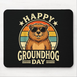 Retro Gelukkige Groundhog Dag Cool Ground Hog Dag Muismat