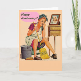 Retro Gelukkige Jubileum van de Huisvrouw Kaart