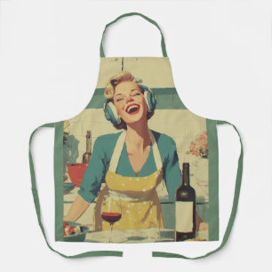 Retro Gelukkige Kook Vibes Schort