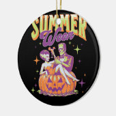 Retro gelukkige Summerween grappige Frankenstein m Keramisch Ornament (Links)