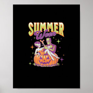Retro gelukkige Summerween grappige Frankenstein m Poster
