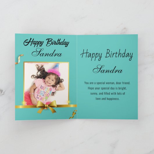 Retro gelukkige verjaardag dochter kaart (Binnen)