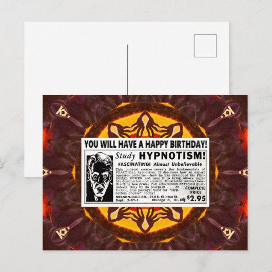 RETRO GELUKKIGE VERJAARDAG GROETEN BRIEFKAART (Voorkant / Achterkant)