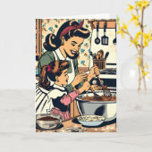 Retro Gelukkige Verjaardag Mam Kaart (Gele Bloem)