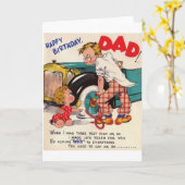 Retro Gelukkige Verjaardag Vader Verjaardag Kaart (Gele Bloem)