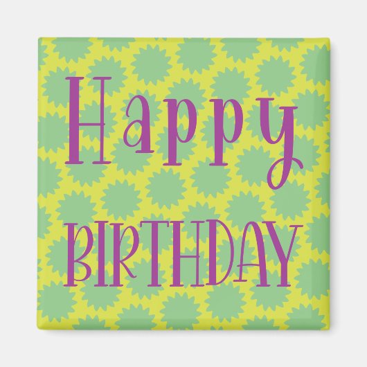 Retro Gelukkige Verjaardagsmagneet Magneet (Voorkant)