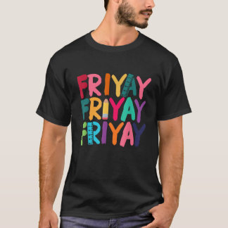 Retro Gelukkige Vrijdag Yay Vrijdag Yay Leraar Stu T-shirt