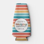 Retro Gelukkige Week van de Arts-Assistent Flesjeskoeler (Voorkant)