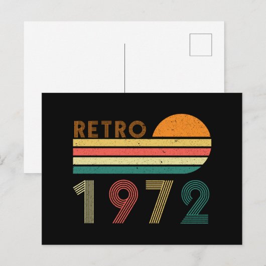 Retro gemaakt in 1972, 50 jaar oud briefkaart (Voorkant / Achterkant)