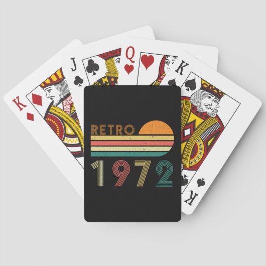 Retro gemaakt in 1972, 50 jaar oud pokerkaarten (Achterkant)