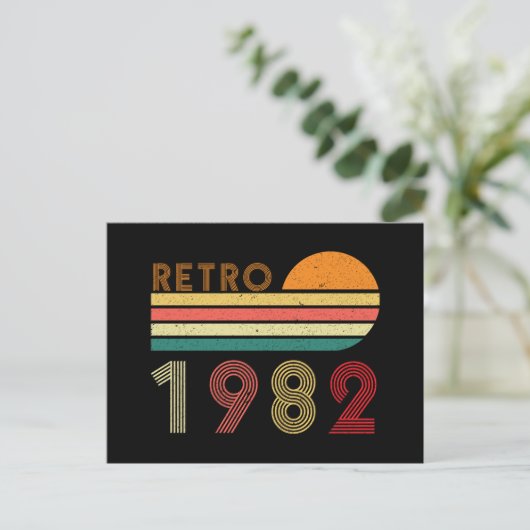 Retro gemaakt in 1982, 40 jaar oud briefkaart (Staand voorkant)