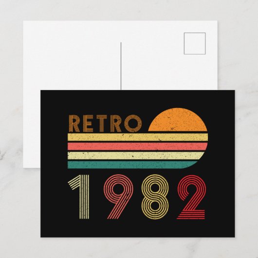 Retro gemaakt in 1982, 40 jaar oud briefkaart (Voorkant / Achterkant)