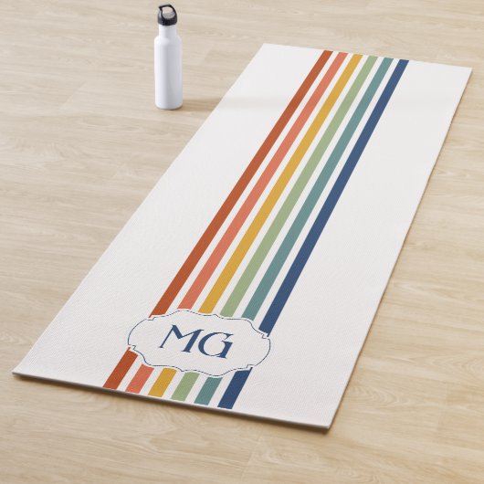 Retro gemarkeerde minimalistische strepen yogamat (In situ)