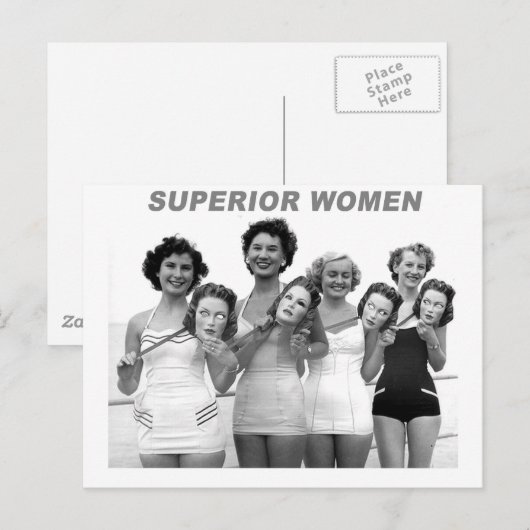 Retro Gemaskerde zwemschoonheid Briefkaart (Voorkant / Achterkant)