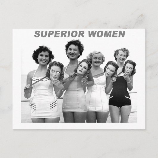  Retro Gemaskerde zwemschoonheid Briefkaart (Voorkant)