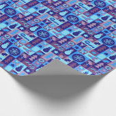 Retro gemengde kerst patchwork cadeaupapier (Hoek)