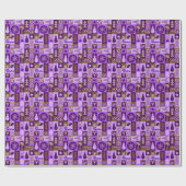 Retro gemengde kerst patchwork cadeaupapier (Vlak)