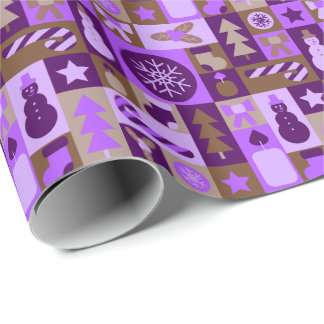 Retro gemengde kerst patchwork cadeaupapier