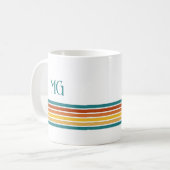Retro gemerkt minimalistische strepen koffiemok (Voorkant links)